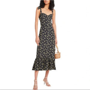 NWT o.p.t. one pretty thing Toile De Jouy Floral Bustier Midi Dress